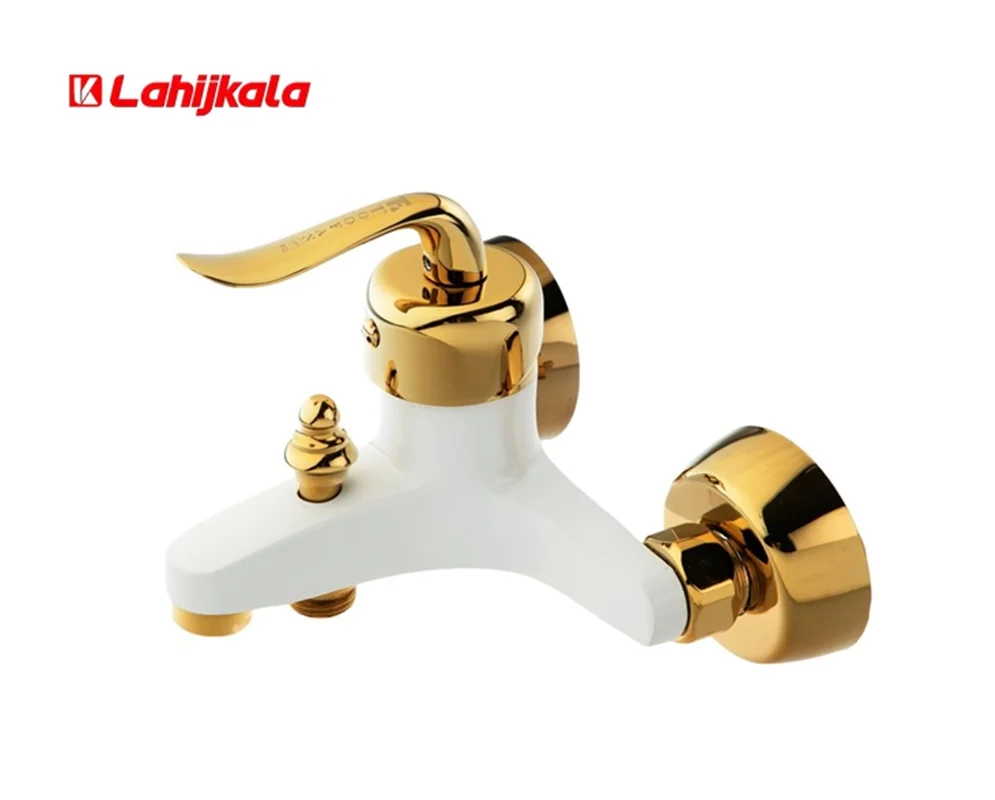 شیر حمام طوفان فلز مدل قاصدک سفید طلایی