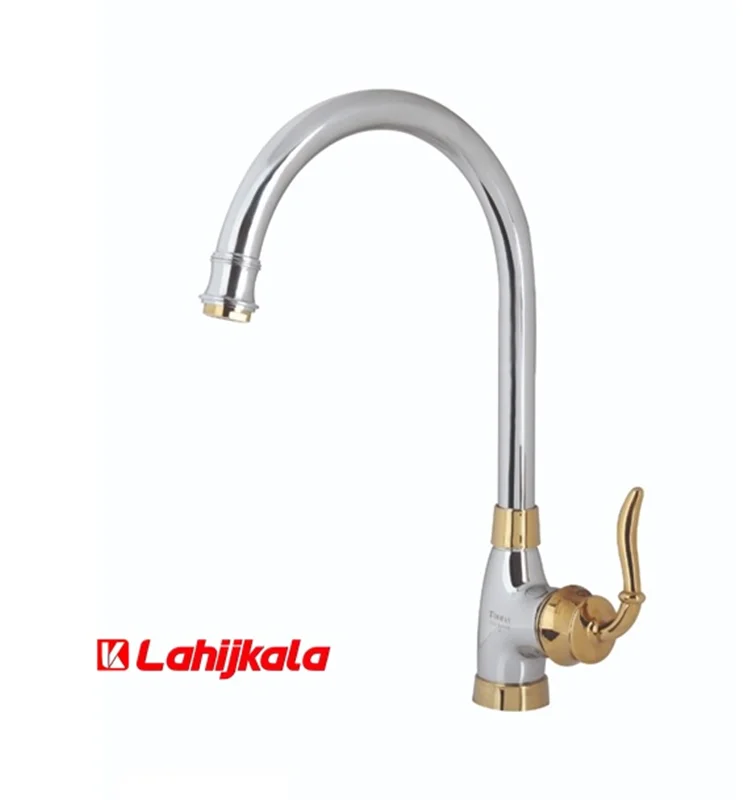 شیر ظرفشویی طوفان فلز مدل لادن کروم طلایی