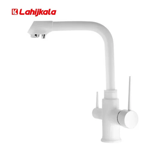 شیر ظرفشویی دو منظوره ی البرز روز مدل نگین سفید و کروم