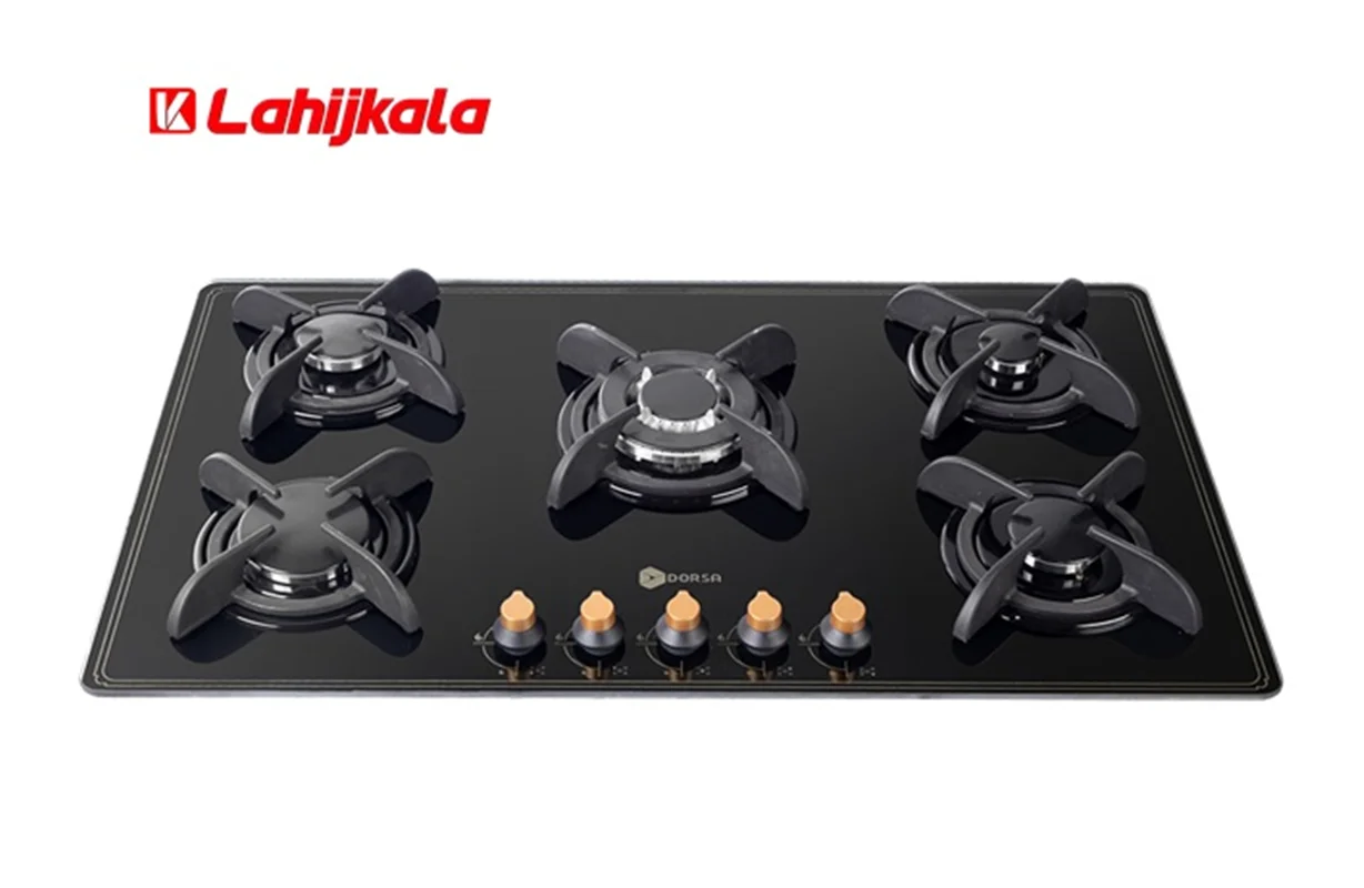 اجاق گاز شیشه ای درسا مدل آنتیک 5 شعله