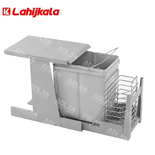 سطل زباله تک مخزنه متوسط ترکیبی ریل کف تاندم (17 لیتری) – هلنا