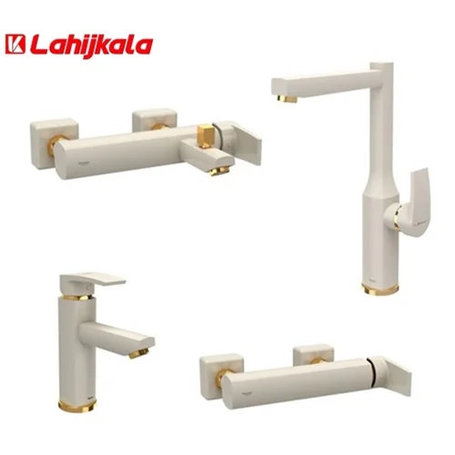 ست شیرآلات شودر مدل یونیک پلاس شیری طلایی